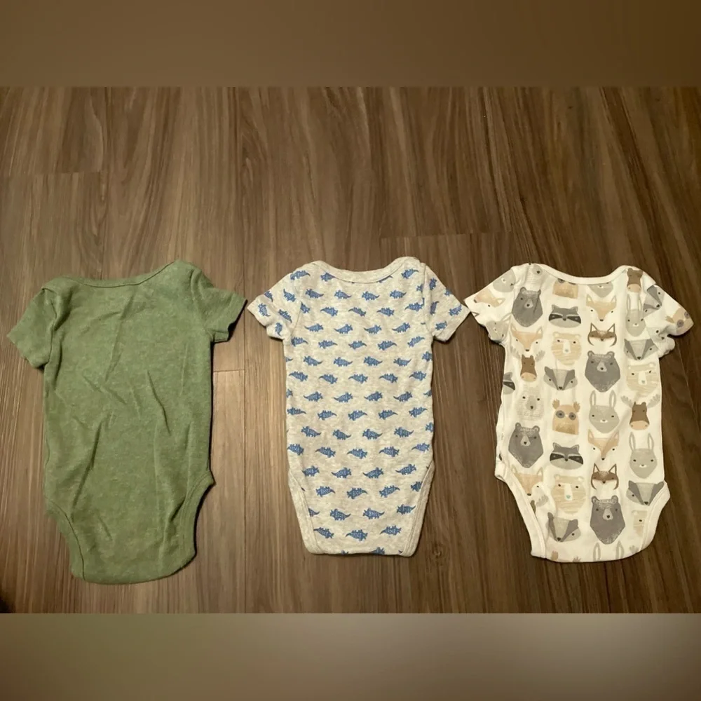 Cloud Island Bodysuits - Green, Blue, Gray size 3/6M